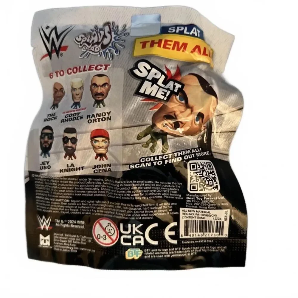 4 WWE Splat Heads Blind Bag Collectible Figures